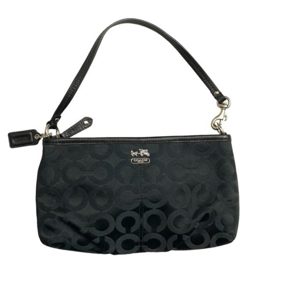 Coach Madison sateen op art large wristlet mini bag